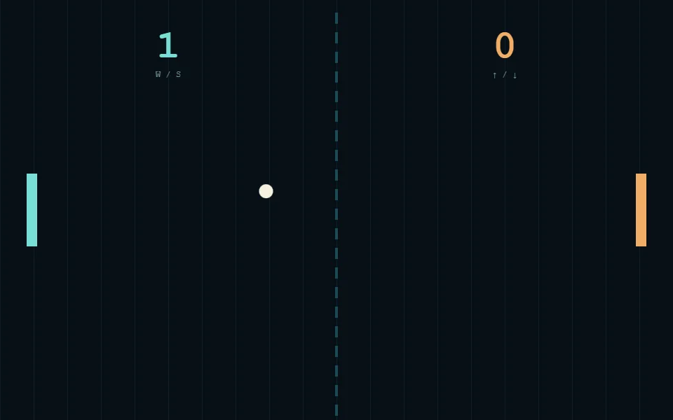 Two-player Pong match running in the browser.